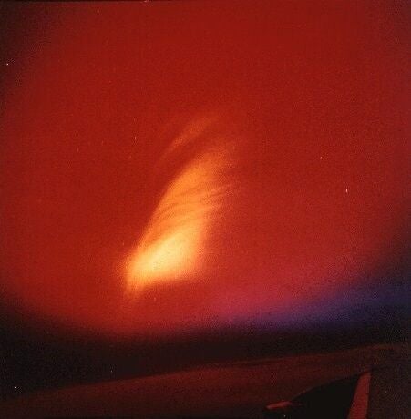 Starfish Prime detonation photographed from an airplane.