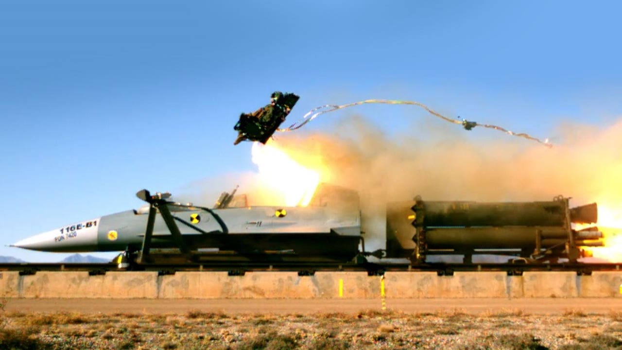 This is ACES 5, the new ejection seat for the F-15, F-16 and F-22 fighters