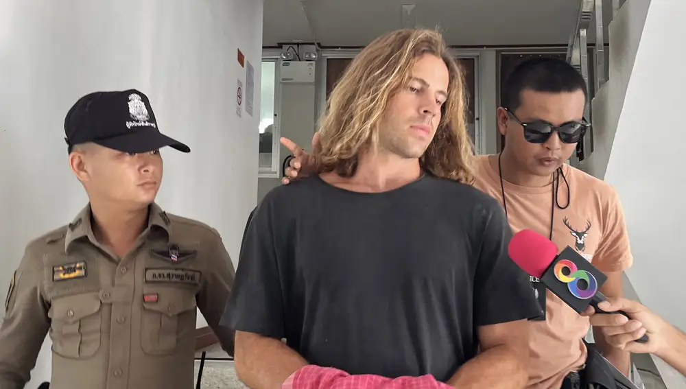 Daniel Sancho on the day of his arrest in Thailand