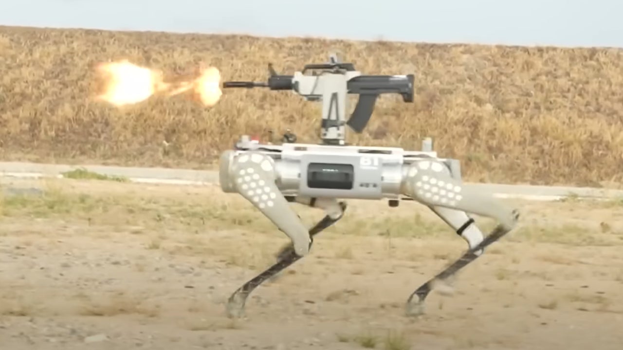 Viral video of Chinese robot dog firing a gun