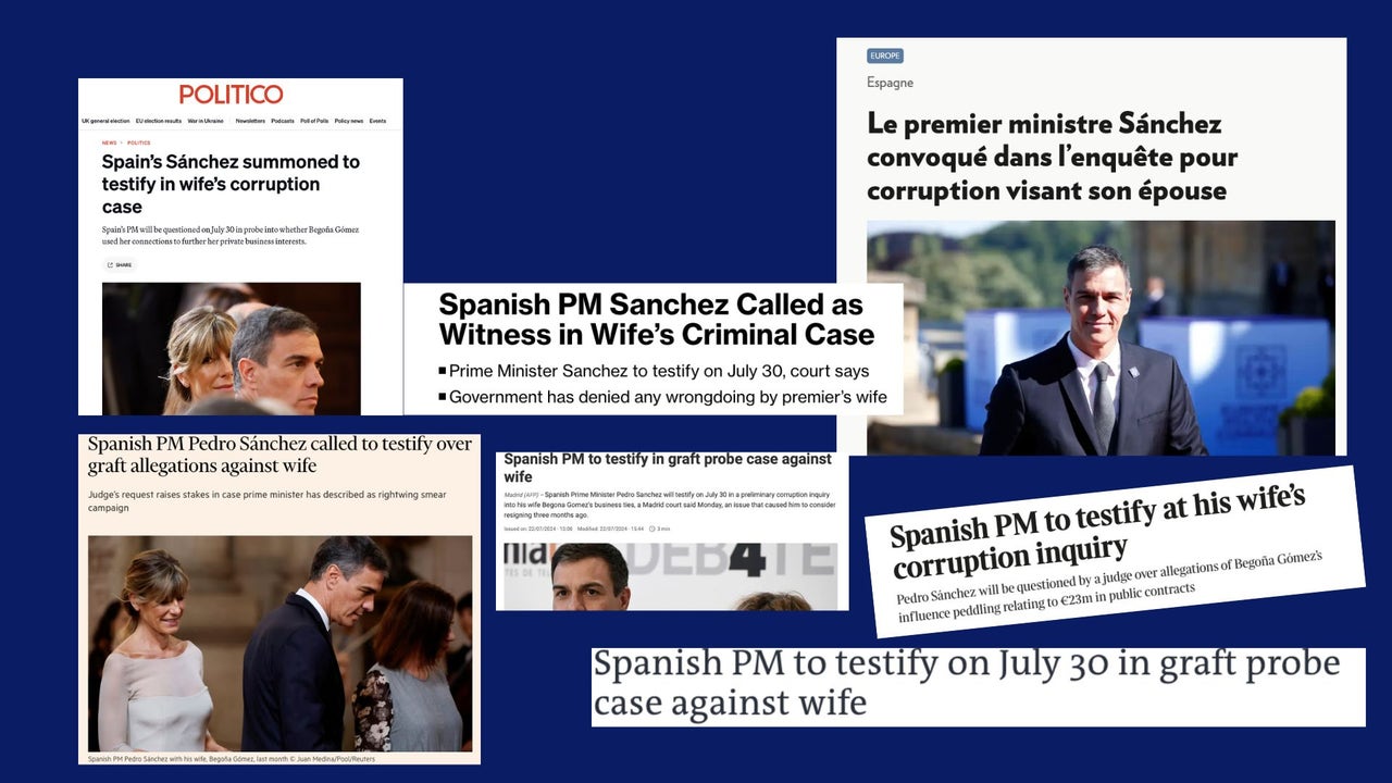 The international press reacts to the summons of Pedro Sánchez as a witness in the case against Begoña Gómez